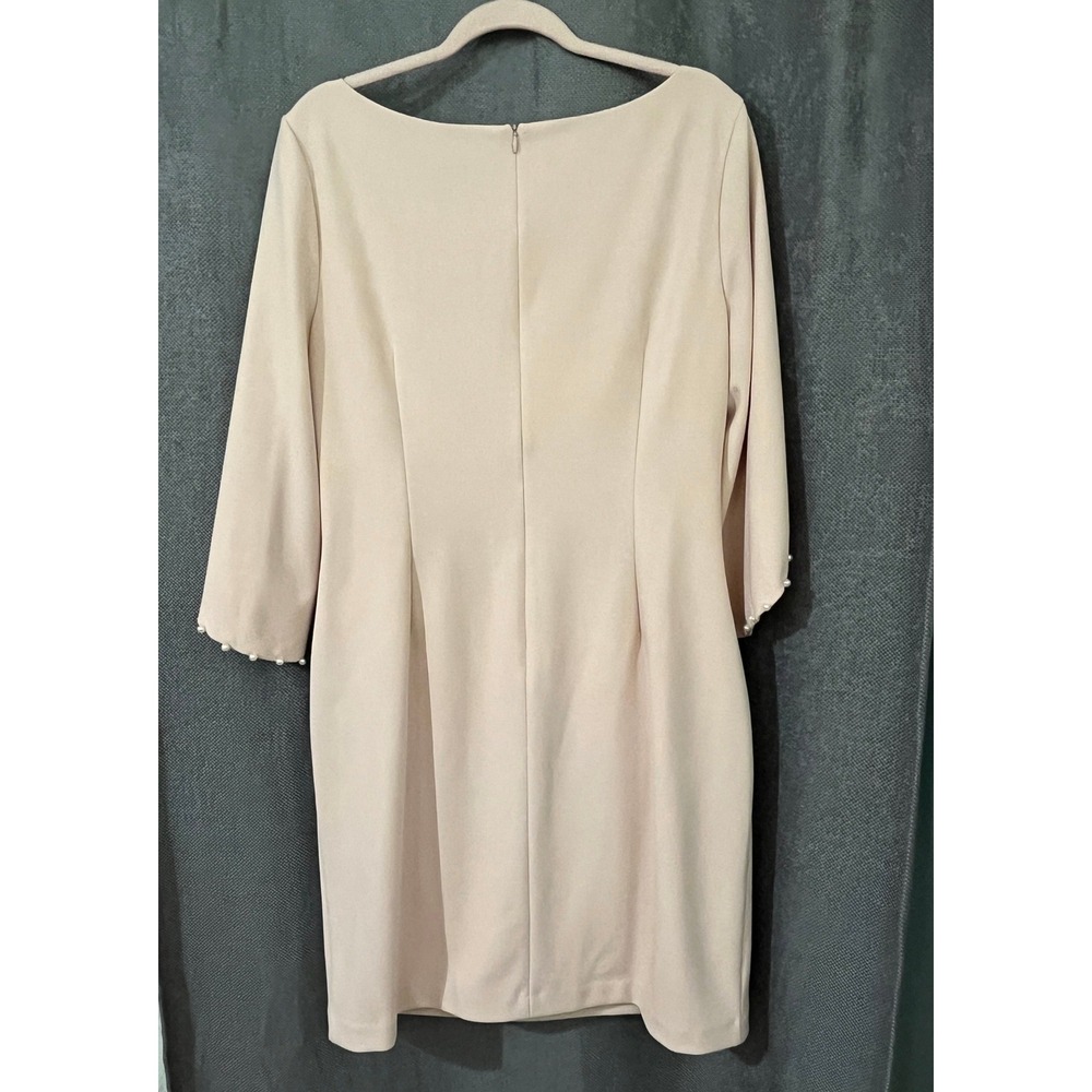 Jessica Howard Blush Pink Pearl-Trim Midi Sheath Dress - Picture 3 of 13